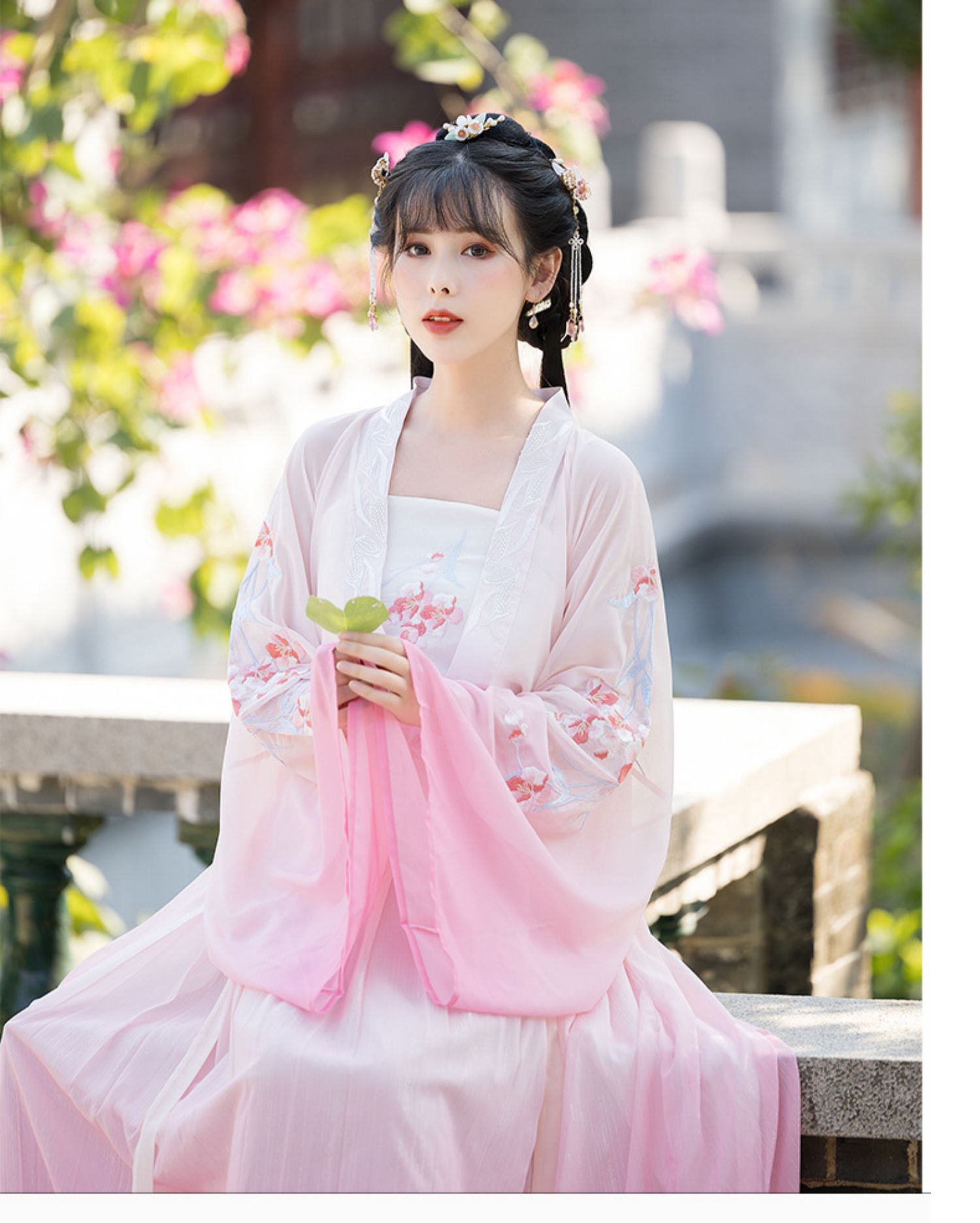 紫矜家逃之夭夭汉服女渐变印花齐腰襦裙日常三件套春夏舞蹈演出服