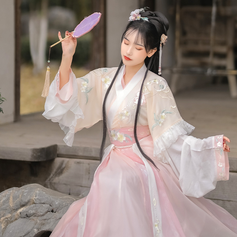 【澄锦】梨花渡原创汉服女夏季仙气中国风褙子宋制对襟长衫女套装