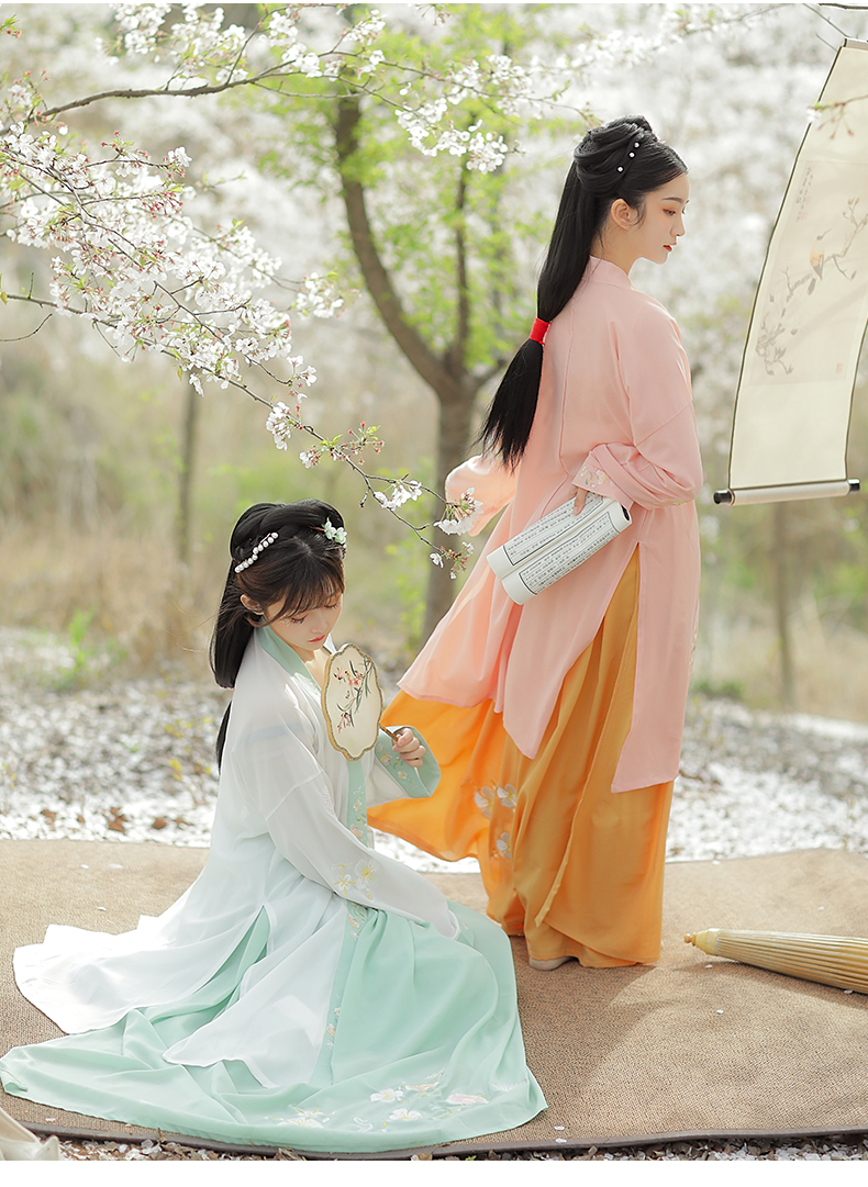 宋制褙子齐腰襦裙抹胸姐妹cp粉绿夏日常【售完下架】