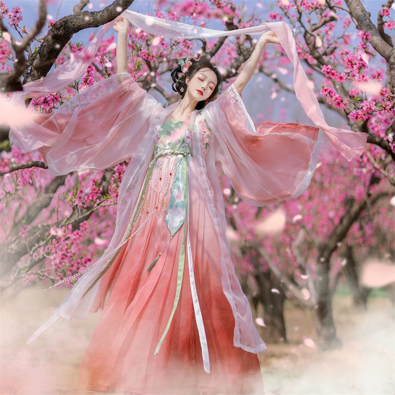 梦云裳【繁花】2024新款唐制重工刺绣诃子裙齐胸襦裙春夏汉服全套