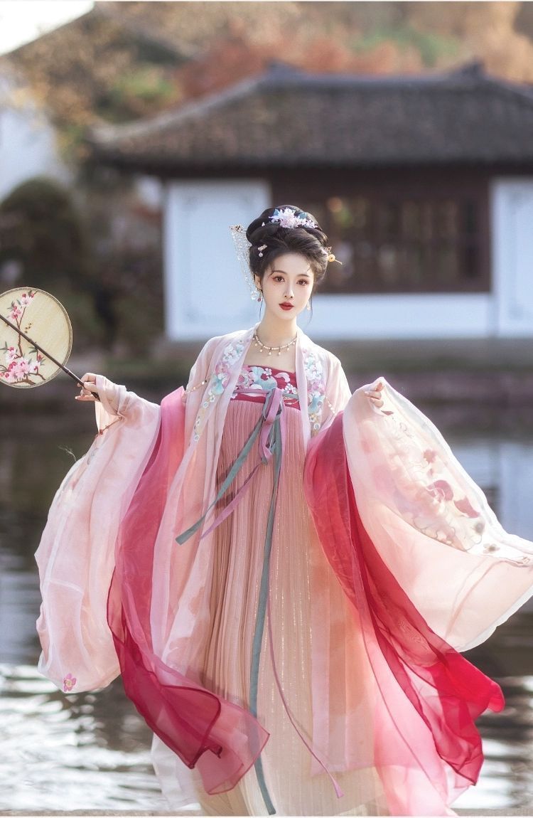 静还决净水寒香原创唐制汉服女齐胸裙刺绣大袖衫仙气日常春夏新
