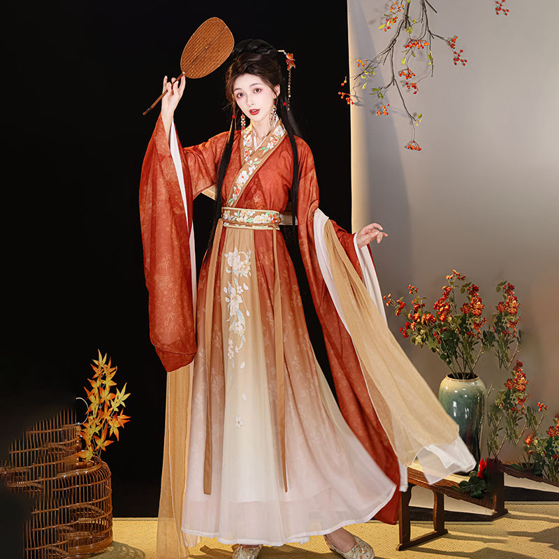 雨花央雪【青芜意】原创汉服女魏晋风交领广袖齐腰刺绣古风仙气冬